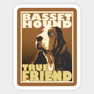 Retro Basset Hound Sticker